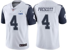 Wholesale Cheap Men\'s Dallas Cowboys #4 Dak Prescott Color Rush 60th Anniversary Vapor Untouchable Stitched NFL Nike Limited Jersey