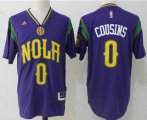 Wholesale Cheap Men's New Orleans Pelicans #0 DeMarcus Cousins Revolution 30 Swingman 2017 Purple Short-Sleeved Jersey