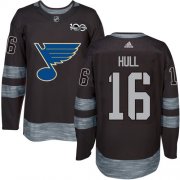 Wholesale Cheap Adidas Blues #16 Brett Hull Black 1917-2017 100th Anniversary Stitched NHL Jersey