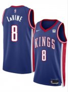 Cheap Men's Sacramento Kings #8 Zach LaVine Blue 2025 City Edition Stitched Basketball Jersey