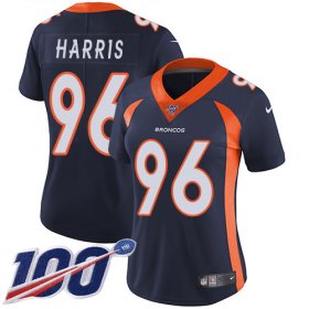 Wholesale Cheap Nike Broncos #96 Shelby Harris Navy Blue Alternate Women\'s Stitched NFL 100th Season Vapor Untouchable Limited Jersey