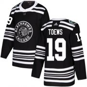 Wholesale Cheap Adidas Blackhawks #19 Jonathan Toews Black Authentic 2019 Winter Classic Stitched Youth NHL Jersey