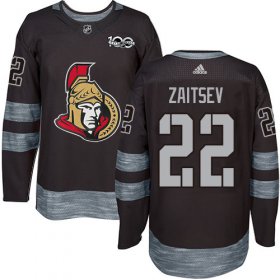 Wholesale Cheap Adidas Senators #22 Nikita Zaitsev Black 1917-2017 100th Anniversary Stitched NHL Jersey