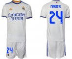 Wholesale Cheap Men 2021-2022 Club Real Madrid home white 24 Soccer Jerseys