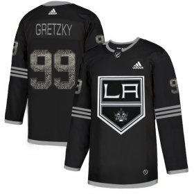 Wholesale Cheap Adidas Kings #99 Wayne Gretzky Black Authentic Classic Stitched NHL Jersey