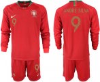 Wholesale Cheap Portugal #9 Andre Silva Home Long Sleeves Soccer Country Jersey