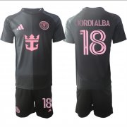 Cheap Men's Inter Miami CF #18 Jordi Alba 2025 Black Away Soccer Jersey Suit