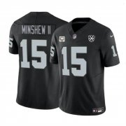 Cheap Men's Las Vegas Raiders #15 Gardner Minshew II Black 2024 F.U.S.E 65th Anniversary Patch Vapor Stitched Football Jersey