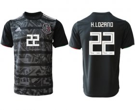 Wholesale Cheap Mexico #22 H.Lozano Black Soccer Country Jersey