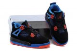 Wholesale Cheap Air Jordan 4 (IV) Kids Shoes Black/blue-orange