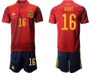 Wholesale Cheap Men 2020-2021 European Cup Spain home red 16 Adidas Soccer Jersey