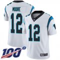 Wholesale Cheap Nike Panthers #12 DJ Moore White Men's Stitched NFL 100th Season Vapor Limited Jersey