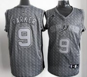 Wholesale Cheap San Antonio Spurs #9 Tony Parker Gray Static Fashion Jersey