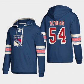 Wholesale Cheap New York Rangers #54 Adam Mcquaid Blue adidas Lace-Up Pullover Hoodie