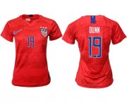 Wholesale Cheap Women's USA #19 Dunn Away Soccer Country Jersey