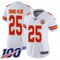 Wholesale Cheap Nike Chiefs #25 Clyde Edwards-Helaire White Women's Stitched NFL 100th Season Vapor Untouchable Limited Jersey