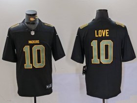 Men\'s Green Bay Packers #10 Jordan Love Black Fashion Vapor Limited Stitched Football Jersey