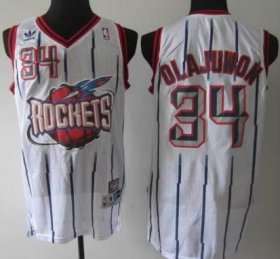 Wholesale Cheap Houston Rockets #34 Hakeem Olajuwon ABA Hardwood Classic Swingman White Jersey