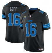 Cheap Men's Detroit Lions #16 Jared Goff Black 2024 F.U.S.E. With 4-Star C Patch 2nd Alternate Vapor Limited Stitched Jersey