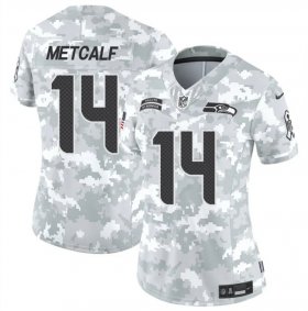 Cheap Women\'s Seattle Seahawks #14 DK Metcalf 2024 F.U.S.E Arctic Camo Salute To Service Limited Stitched Football Jersey(Run Small)