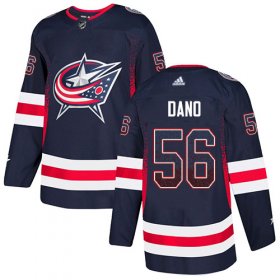 Wholesale Cheap Adidas Blue Jackets #56 Marko Dano Navy Blue Home Authentic Drift Fashion Stitched NHL Jersey