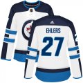 Wholesale Cheap Adidas Jets #27 Nikolaj Ehlers White Road Authentic Women's Stitched NHL Jersey