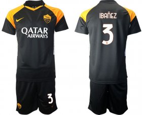 Wholesale Cheap Men 2020-2021 club Roma away 3 black Soccer Jerseys