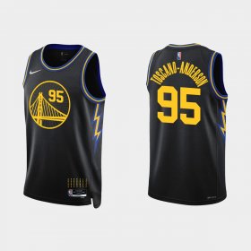 Wholesale Cheap Golden State Warriors #95 Juan Toscano-Anderson Nike 2021-22 City Edition Diamond Black Jersey