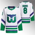 Cheap Men's Carolina Hurricanes #8 Brent Burns White 2023-24 Stitched Jersey