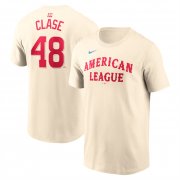 Men's American League #48 Emmanuel Clase Cream 2024 All-Star Name & Number T-Shirt