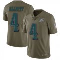 Wholesale Cheap Nike Eagles #4 Jake Elliott Olive Men's Stitched NFL Limited 2017 Salute To Service Jersey