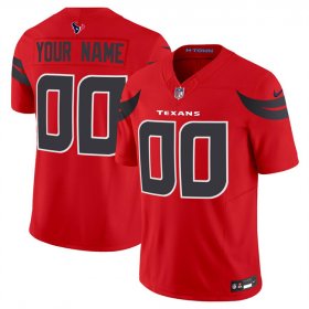 Cheap Men\'s Houston Texans Active Player Custom Red 2024 Alternate Vapor F.U.S.E. Limited Football Stitched Jersey