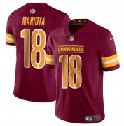 Cheap Men's Washington Commanders #18 Marcus Mariota Burgundy 2024 Vapor Limited Stitched Football Jersey