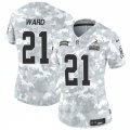 Cheap Women's Cleveland Browns #21 Denzel Ward 2024 F.U.S.E Arctic Camo Salute To Service Limited Stitched Jersey(Run Small)