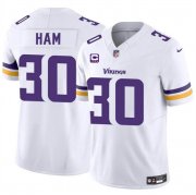 Cheap Men's Minnesota Vikings #30 C.J. Ham White 2024 F.U.S.E. With 4-Star C Patch Vapor Untouchable Limited Stitched Jersey