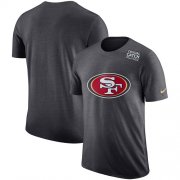 Wholesale Cheap NFL Men's San Francisco 49ers Nike Anthracite Crucial Catch Tri-Blend Performance T-Shirt