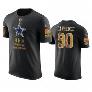 Wholesale Cheap Cowboys #90 Demarcus Lawrence Black Men's Black History Month T-Shirt