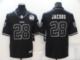 Wholesale Cheap Men's Las Vegas Raiders #28 Josh Jacobs Black Shadow 2021 Vapor Untouchable Stitched Nike Limited Jersey