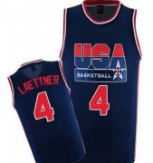 Wholesale Cheap 1992 Olympics Team USA #4 Christian Laettner Navy Blue Swingman Jersey