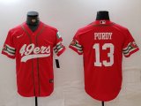 Men's San Francisco 49ers #13 Brock Purdy Red Mexico Cool Base Stitched Baseball Jersey