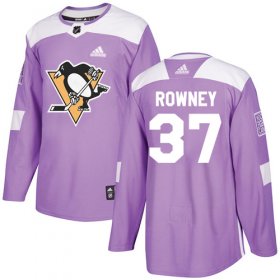 Wholesale Cheap Adidas Penguins #37 Carter Rowney Purple Authentic Fights Cancer Stitched NHL Jersey