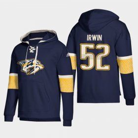 Wholesale Cheap Nashville Predators #52 Matt Irwin Navy adidas Lace-Up Pullover Hoodie