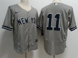 Wholesale Cheap Men's New York Yankees #11 Anthony Volpe Grey Stitched Flex Base Nike Jersey