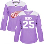 Wholesale Cheap Adidas Red Wings #25 Mike Green Purple Authentic Fights Cancer Women's Stitched NHL Jersey