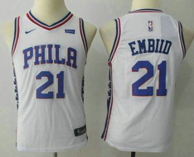 Cheap Youth Philadelphia 76ers #21 Joel Embiid White 2017-2018 Nike Swingman Stubhub Stitched NBA Jersey