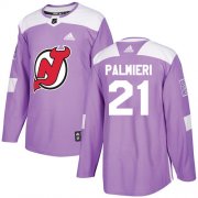 Wholesale Cheap Adidas Devils #21 Kyle Palmieri Purple Authentic Fights Cancer Stitched NHL Jersey