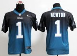 Wholesale Cheap Nike Panthers #1 Cam Newton Black/Blue Men's Stitched NFL Elite Fadeaway Fashion Jersey