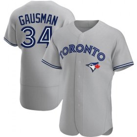 Wholesale MEN\'S TORONTO BLUE JAYS #34 #34 KEVIN GAUSMAN GRAY ROAD JERSEY