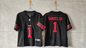 Cheap Women\'s San Francisco 49ers #1 Deebo Samuel Sr. Black F.U.S.E Vapor Untouchable Stitched Jersey(Run Small)