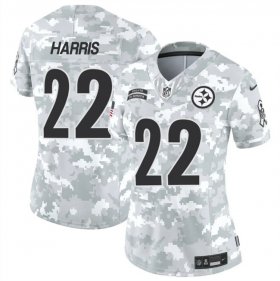 Cheap Women\'s Pittsburgh Steelers #22 Najee Harris 2024 F.U.S.E Arctic Camo Salute To Service Limited Stitched Football Jersey(Run Small)